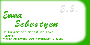 emma sebestyen business card